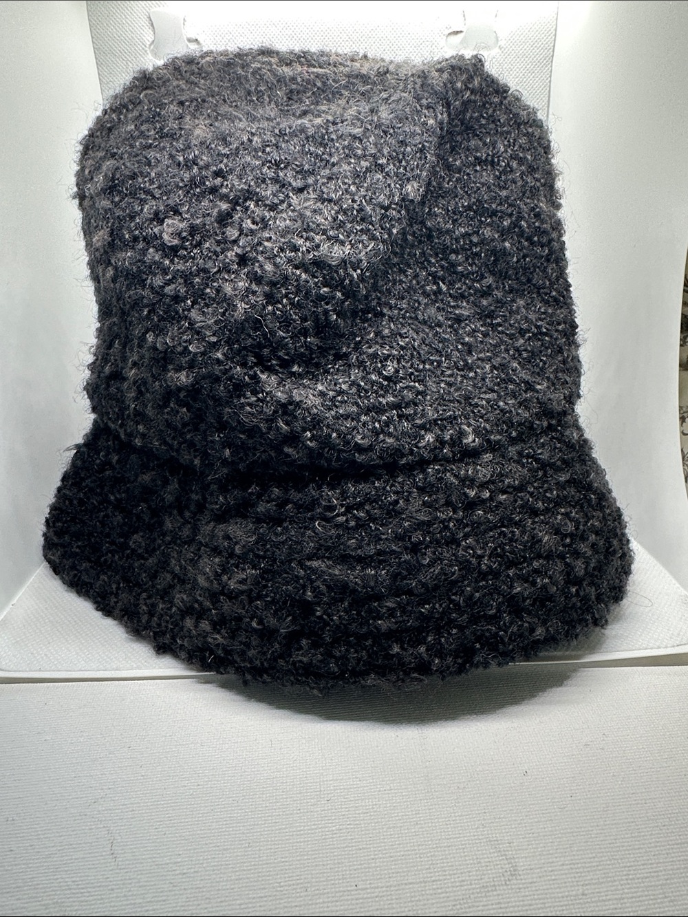 Curly Faux-Shearling Bucket Hat - Black (77)